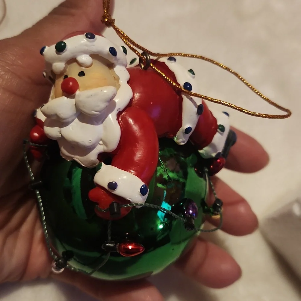 Vintage, Holiday Ornament Set, Snowmen, Santa, Reindeer, Vintage Christmas Bells